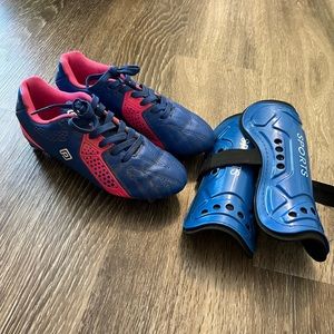 Girls soccer cleats and shin guard bundle!